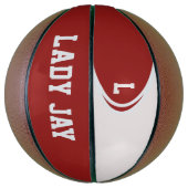Rood en wit gepersonaliseerd basketbal (Verticaal)