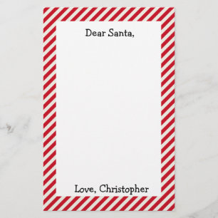 Rood en wit Gepersonaliseerd Beste Santa Letter Briefpapier