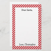 Rood en wit Gepersonaliseerd Beste Santa Letter Briefpapier (Voorkant / Achterkant)