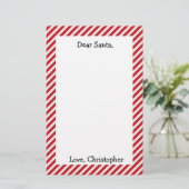 Rood en wit Gepersonaliseerd Beste Santa Letter Briefpapier (Staand voorkant)