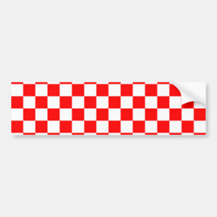 Rood en wit geruit patroon bumpersticker