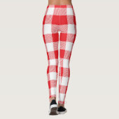Rood en wit geruite Leggings voor vrouwen (Achterkant)