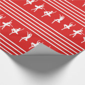 Rood en wit gestreept ballet danser kerstmis cadeaupapier (Hoek)