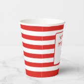 Rood en wit gestreept "Deze Drink behoort toe" Papieren Bekers (Rechts)