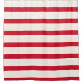 Rood en Wit Gestreept Douchegordijn (Voorkant)