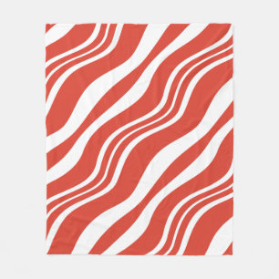 Rood en wit gestreept golfpatroon herhalen fleece deken