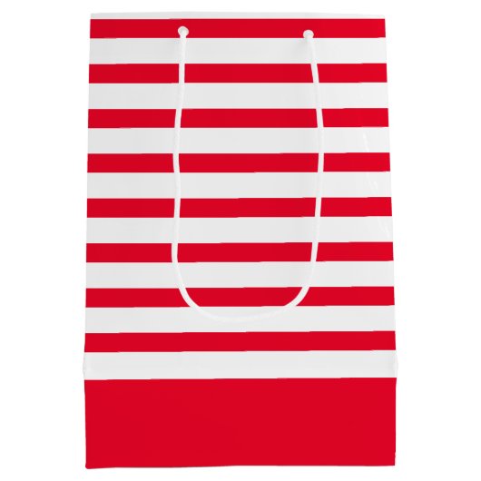 Rood en wit gestreept medium cadeauzakje (Achterkant)
