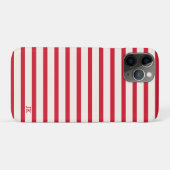 Rood en Wit Gestreepte Gepersonaliseerde Initialen Case-Mate iPhone Case (Achterkant (horizontaal))