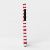 Rood en Wit Gestreepte Gepersonaliseerde Initialen Case-Mate iPhone Case (Achterkant/links)