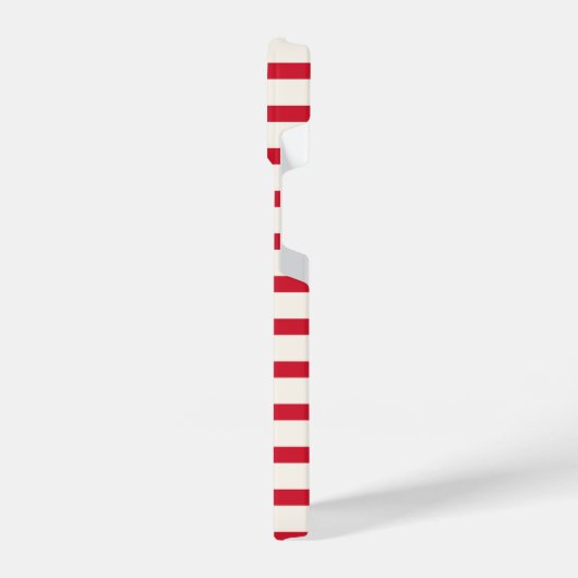 Rood en Wit Gestreepte Gepersonaliseerde Initialen iPhone Hoesje (Linkerkant)