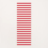 Rood en Wit Gestreepte Moderne Kerstmisstreep Yogamat (Voorkant)