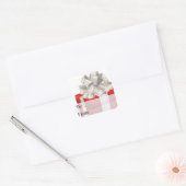 Rood en wit gevlekt kerstcadeautje Label (Envelop)