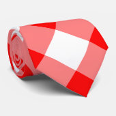 Rood en wit Giant Diagonal Gingham Stropdas (Opgerold)