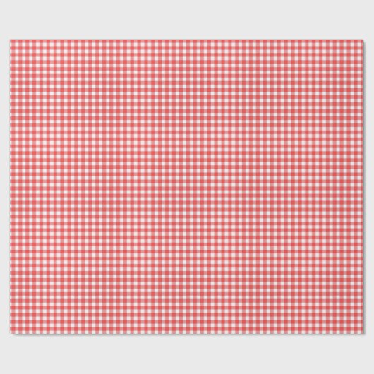 Rood en wit Gingham Cadeaupapier (Vlak)