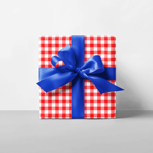 Rood en wit Gingham Cadeaupapier