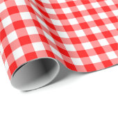 Rood en wit Gingham Cadeaupapier (Rol Hoek)