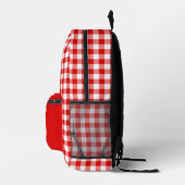 Rood en Wit Gingham Check Plaid Monogram Bedrukte Rugzak (Rechts)