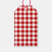 Rood en Wit Gingham Gecontroleerd | Gepersonalisee Cadeaulabel (Achterkant)