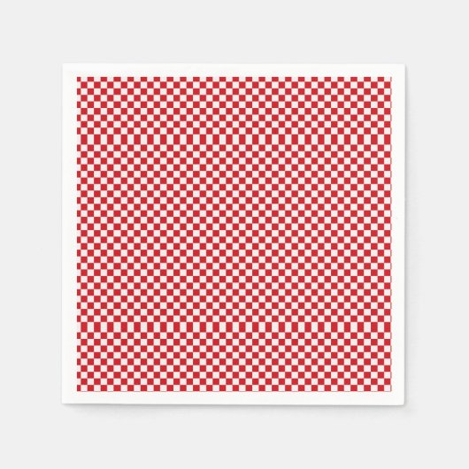 Rood en wit Gingham gecontroleerd Servetten (Voorkant)