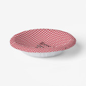 Rood en wit Gingham - HAMbyWG-papieren Bowls Papieren Kommen (Gebogen)