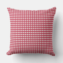 Rood en wit Gingham Kussen