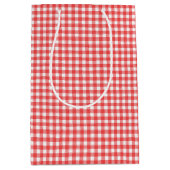 Rood en wit Gingham Medium Cadeauzakje (Voorkant)