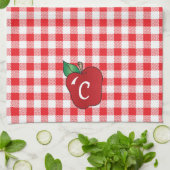Rood en wit Gingham met Apple Kitchen Towel Theedoek (Gevouwen)