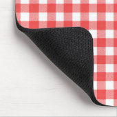 Rood en wit Gingham Muismat (Hoek)