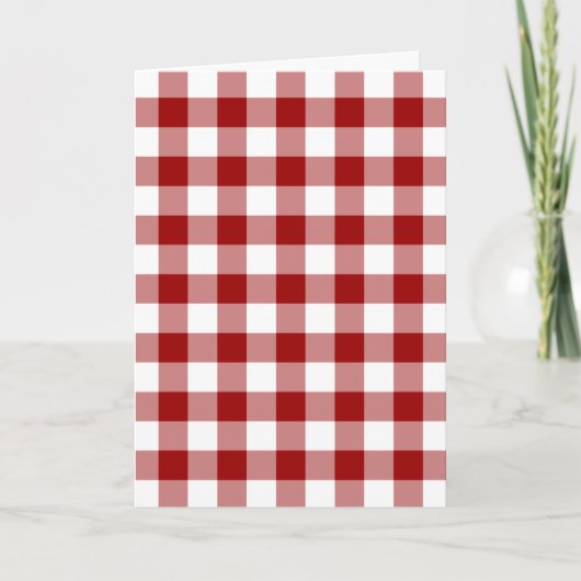 Rood en wit Gingham Pattern-kerstkaart Feestdagen Kaart (Voorkant)