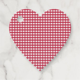 Rood en wit Gingham Plaid Bedankjes Labels