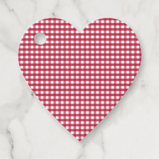 Rood en wit Gingham Plaid Bedankjes Labels (Voorkant)