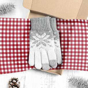 Rood en wit Gingham Plaid Kerstmis Tissuepapier