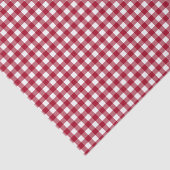 Rood en wit Gingham Plaid Kerstmis Tissuepapier (Detail)