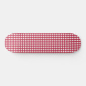 Rood en wit Gingham Plaid Skateboard (Horizontaal)