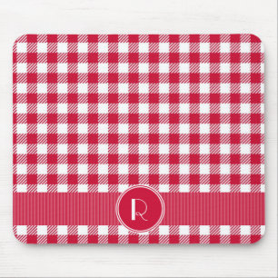 Rood en wit Gingham Pset Patroon op maat Muismat