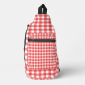 Rood en wit Gingham Sling Bag (Voorkant)