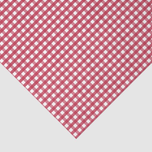 Rood en wit Gingham Tissuepapier (Detail)