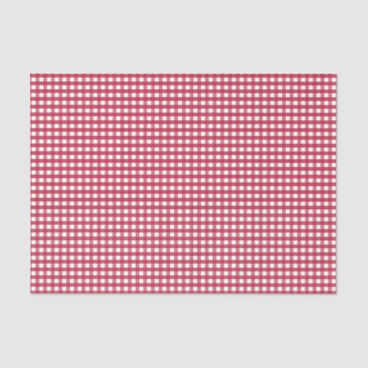 Rood en wit Gingham Tissuepapier (Voorkant)