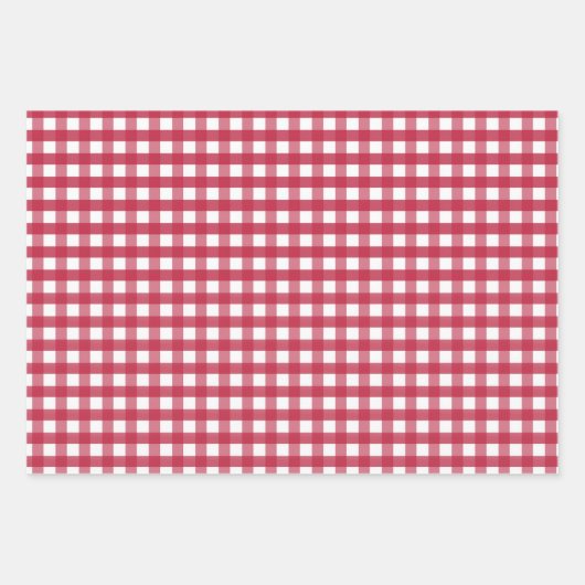 Rood en wit Gingham Trivet Inpakpapier Vel (Voorkant)