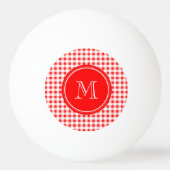 Rood en wit Gingham, Uw Monogram Pingpongballen (Achterkant)