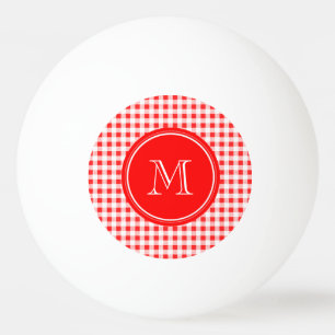 Rood en wit Gingham, Uw Monogram Pingpongballen