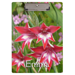 Rood en Wit Gladiolas Zomer Botanisch Klembord