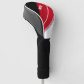 Rood en wit golfheadcover (Schuin)
