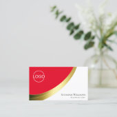Rood en Wit Goud Decor met Logo Visitekaartje (Staand voorkant)