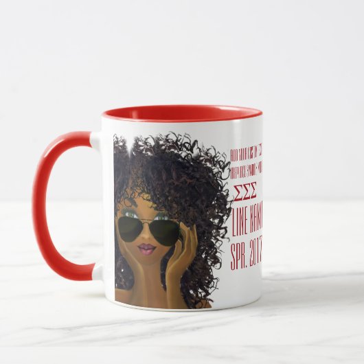 Rood en wit Grieks Sorority Gift Mok (Links)