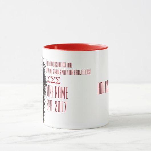 Rood en wit Grieks Sorority Gift Mok (Midden)