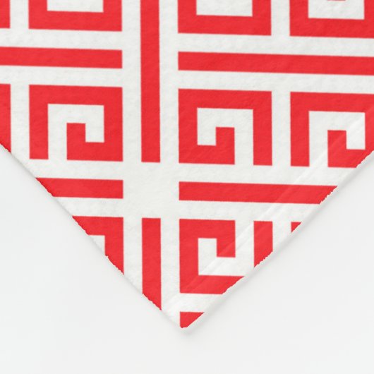 Rood en wit Grieks Zeer belangrijk Geometrisch Pat Fleece Deken (Hoek)
