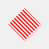 Rood en Wit Groot Grootte Horizontaal Streepjesdoc Servet (Hoek)