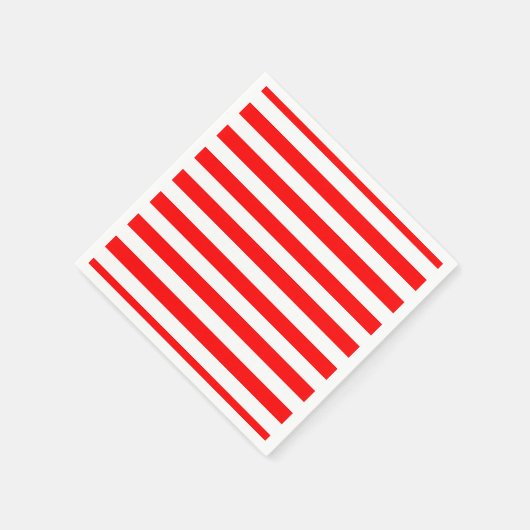 Rood en Wit Groot Grootte Horizontaal Streepjesdoc Servet (Hoek)