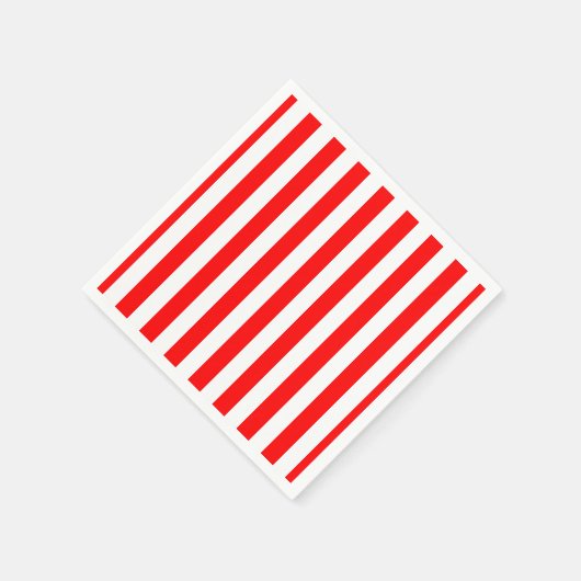 Rood en Wit Groot Grootte Verticaal Streepjesdocum Servet (Hoek)